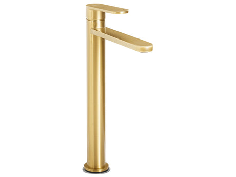 Bathroom Basin Mixer Tap Gold Brass 30 cm Matt Single Lever Bathroom Accessories Modern Beliani