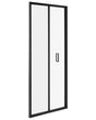 Tempered Glass Bi-Fold Shower Door Black Tempered Glass Aluminium Frame 800 x 1900 mm Transparent Beliani