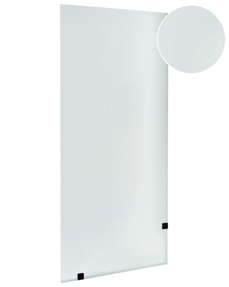 Shower Screen Black Tempered Glass Aluminium Frame 90 x 195 cm Walk In Wet Room Bathroom Shower Beliani