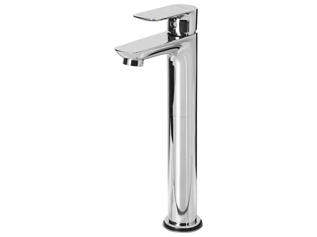 Bathroom Basin Mixer Tap Silver Brass 28 cm Chromed Single Lever Bathroom Accessories Modern Beliani