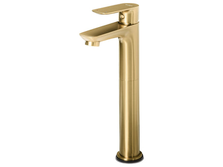 Bathroom Basin Mixer Tap Gold Brass 28 cm Matt Single Lever Bathroom Accessories Modern Beliani