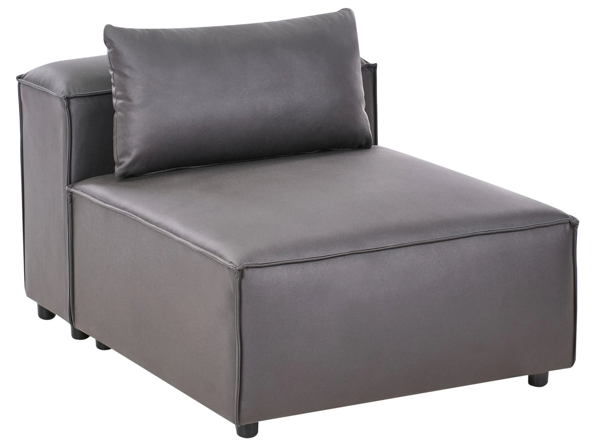 Single Seat Section Black Faux Leather Upholstered Chair Living Room Modern Beliani
