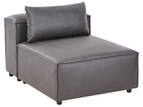 Single Seat Section Black Faux Leather Upholstered Chair Living Room Modern Beliani