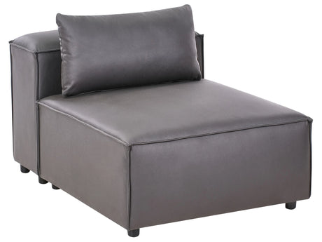 Single Seat Section Black Faux Leather Upholstered Chair Living Room Modern Beliani