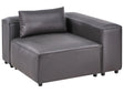 Corner 1-Seat Black Faux Leather Upholstered Modul Section Beliani