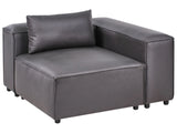 Corner 1-Seat Black Faux Leather Upholstered Modul Section Beliani