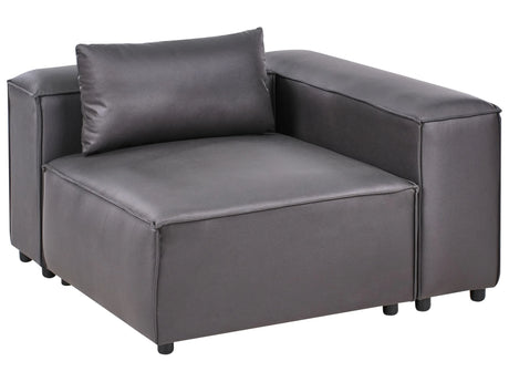 Corner 1-Seat Black Faux Leather Upholstered Modul Section Beliani