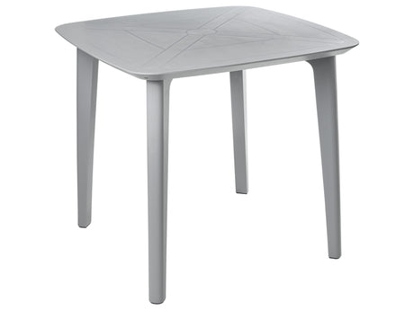 Garden Dining Table Light Grey Synthetic Frame 4 Seater Weather Resistant Outdoor Patio Beliani
