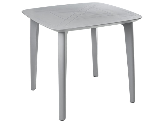 Garden Dining Table Light Grey Synthetic Frame 4 Seater Weather Resistant Outdoor Patio Beliani