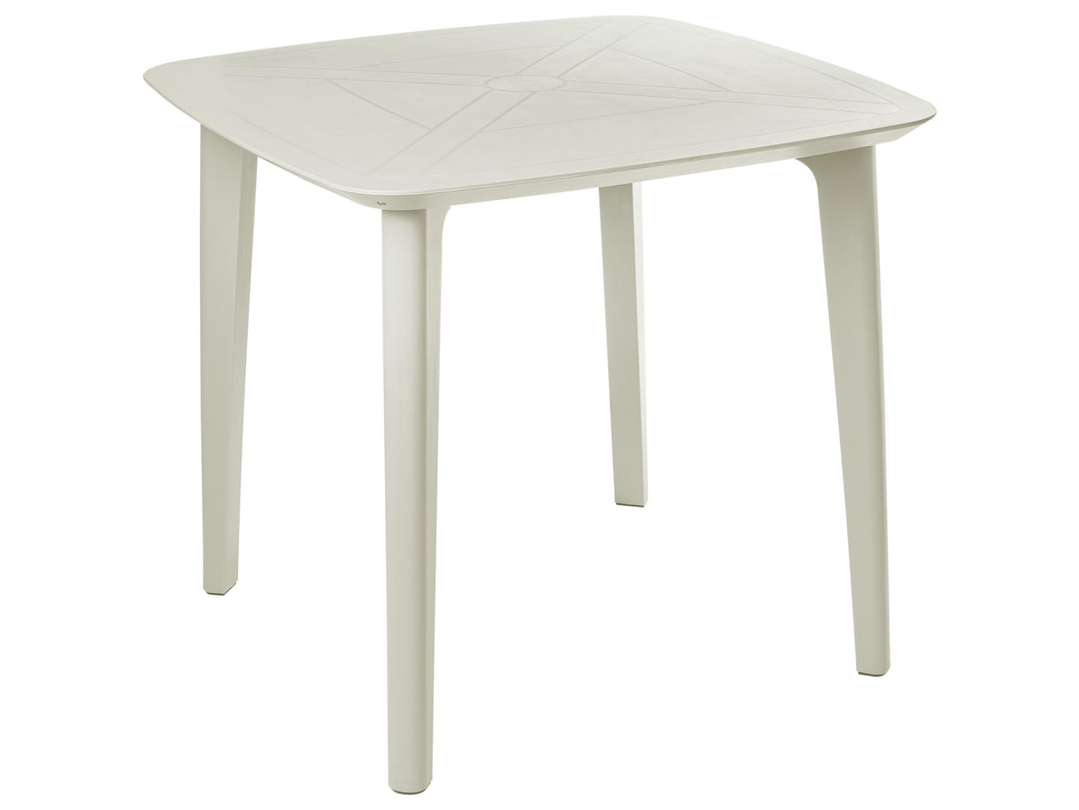 Garden Dining Table Light Beige Synthetic Frame 4 Seater Weather Resistant Outdoor Patio Beliani