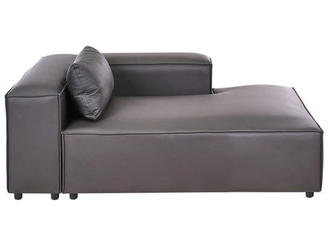 Left Hand Chaise Lounge Black Vegan Leather Modern Living Room Beliani
