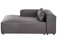 Right Hand Chaise Lounge Black Vegan Eco Leather Modern Living Room Beliani