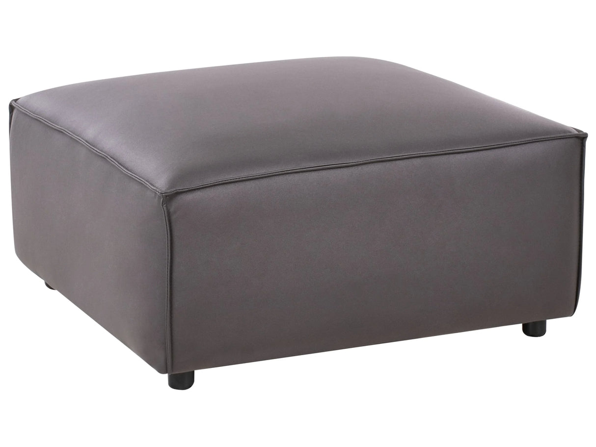 Ottoman Black Faux Leather Fabric Living Room Modern Beliani