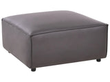 Ottoman Black Faux Leather Fabric Living Room Modern Beliani