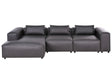 Modular Right Hand Sofa Black Faux Leather Sectional Corner Couch Modern Minimalistic Living Room Beliani