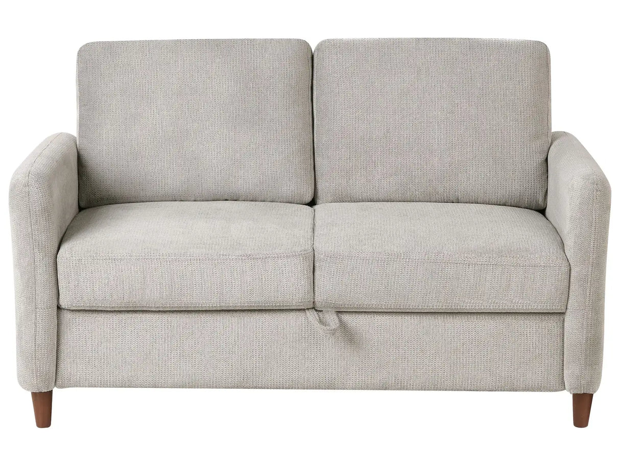 2 Seater Sofa Grey  Fabric Upholstery Loveseat with Storage Thickly Padded Modern Style Living Room Furniture Beliani