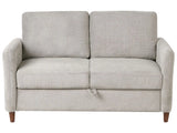 2 Seater Sofa Grey  Fabric Upholstery Loveseat with Storage Thickly Padded Modern Style Living Room Furniture Beliani