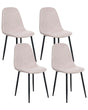 St med 4 spisebordsstole Beige Sort Polyester Jern Uden armln Moderne design Spisestue Kkken Beliani