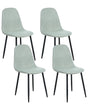 Set of 4 Dining Chairs Light Green Polyester Upholstery Iron Black Legs Armless Dining Room Beliani