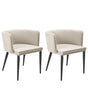 Set of 2 Garden Armchairs Beige Fabric Upholstery Steel Legs Indoor Outdoor Furniture Weather Resistant Outdoor Beliani