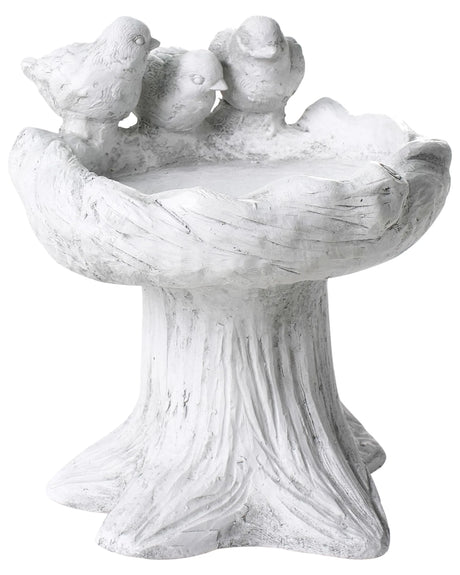 Bird Bath Grey Water Feeder for Birds MGO for Garden Outdoor Decorative Accent Beliani
