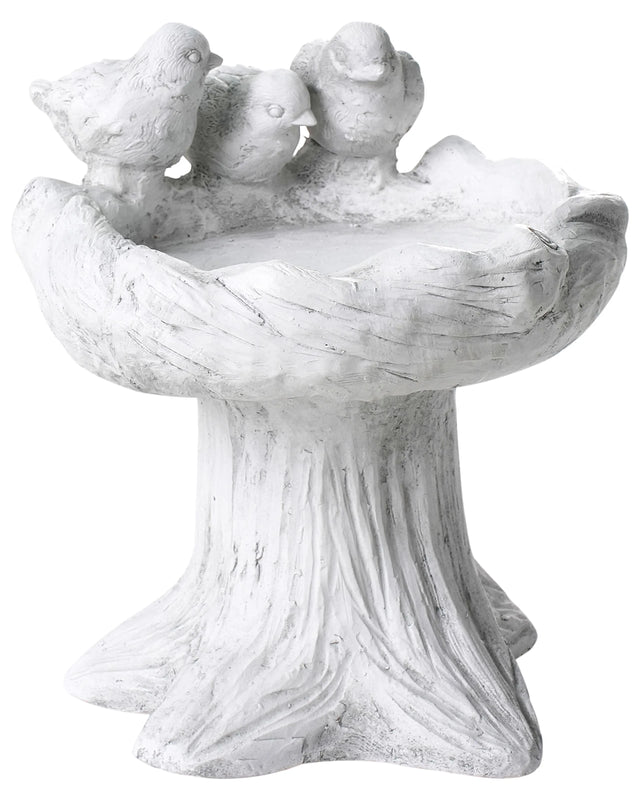 Bird Bath Grey Water Feeder for Birds MGO for Garden Outdoor Decorative Accent Beliani