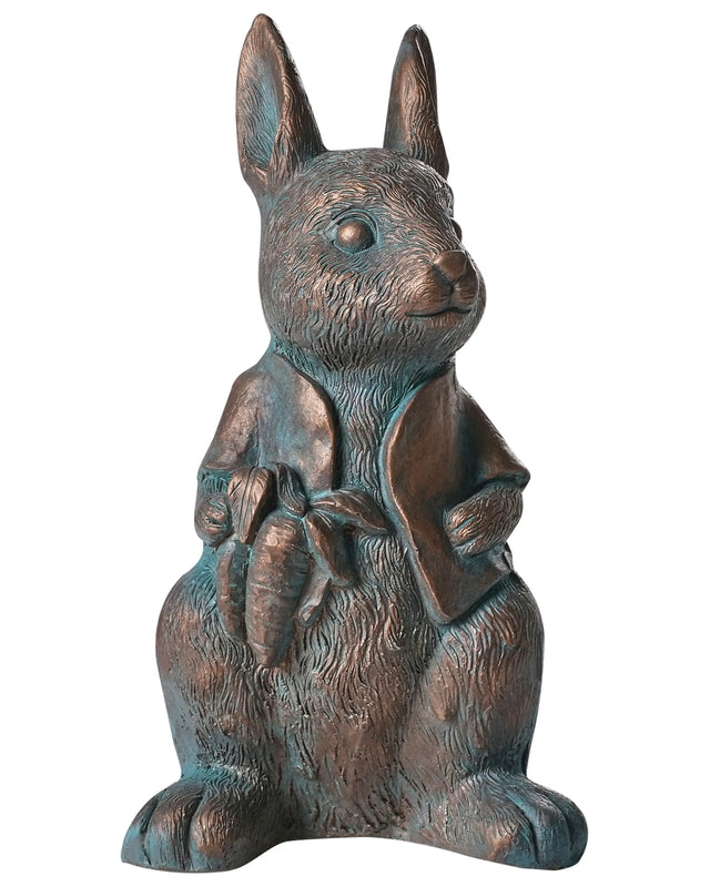 Decorative Figurine Brown MgO 37 cm Accent Piece Rabbit Indoor Outdoor Decoration Living Room Beliani