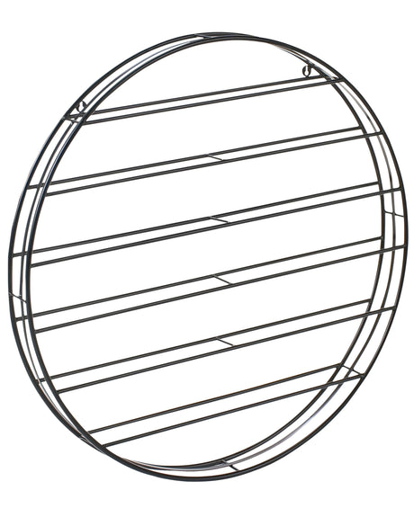 Wall Hanging Wine Rack Black Iron 80 x 80 x 9 cm for Bottles Modern Style Dining Room Kitchen Living Room Beliani