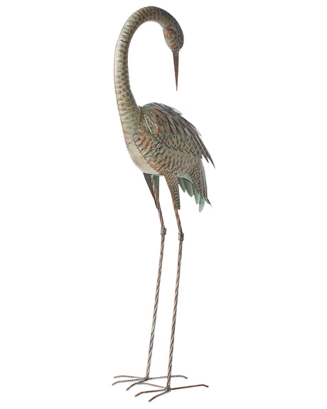 Decorative Figurine Brown MgO 97 cm Accent Piece Crane Indoor Outdoor Decoration Living Room Beliani