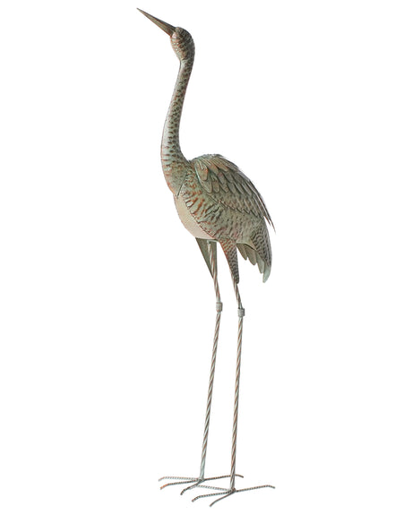 Decorative Figurine Brown MgO 106 cm Accent Piece Crane Indoor Outdoor Decoration Living Room Beliani