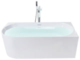 Left Corner Bath Matt White Acrylic 170 x 80 cm Overflow Control Modern Style Bathroom Beliani