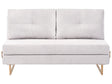 3 Seater Sofa Bed Off White Fabric for Settee 3 People Fold Out Sleeping Function Beliani