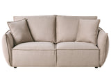 Sofa Taupe Fabric Upholstery Low Profile Deep Wide Seat Cushioned Bakckrest Modern Cosy Beliani