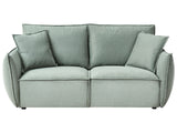 Sofa Light Green Fabric Upholstery Low Profile Deep Wide Seat Cushioned Backrest Modern Cosy Beliani