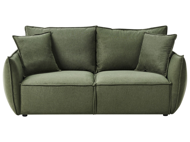 Sofa Green Fabric Upholstery Low Profile Deep Wide Seat Cushioned Backrest Modern Cosy Beliani