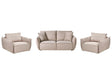 Living Room Set Taupe Fabric Upholstery Low Profile Deep Wide Seat Cushioned Backkrest Modern Cosy Beliani