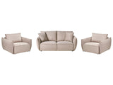 Living Room Set Taupe Fabric Upholstery Low Profile Deep Wide Seat Cushioned Backkrest Modern Cosy Beliani