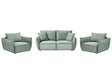 Living Room Set Light Green Fabric Upholstery Low Profile Deep Wide Seat Cushioned Backrest Modern Cosy Beliani