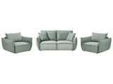 Living Room Set Light Green Fabric Upholstery Low Profile Deep Wide Seat Cushioned Backrest Modern Cosy Beliani