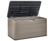 Garden Storage Box Brown Plastic 116 x 60 cm Outdoor Tool Box for Textiles Beliani