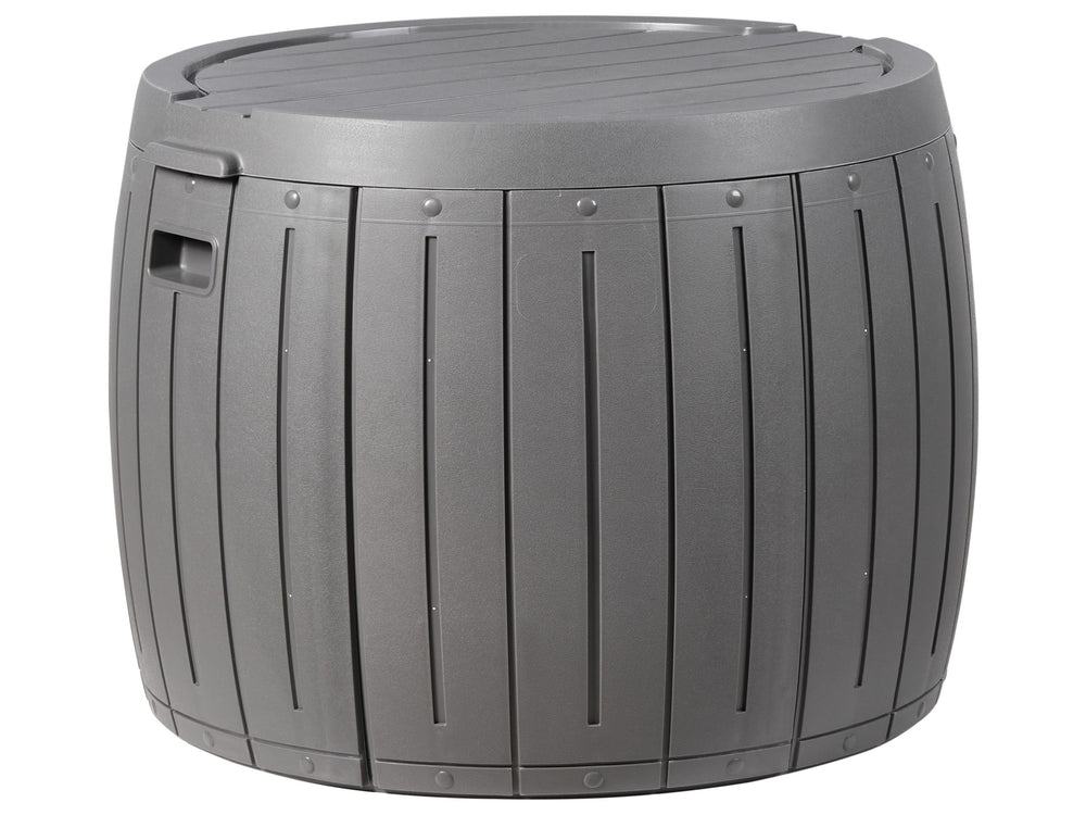 Garden Storage Box Grey Plastic  56 cm Outdoor Tool Box for Textiles Beliani