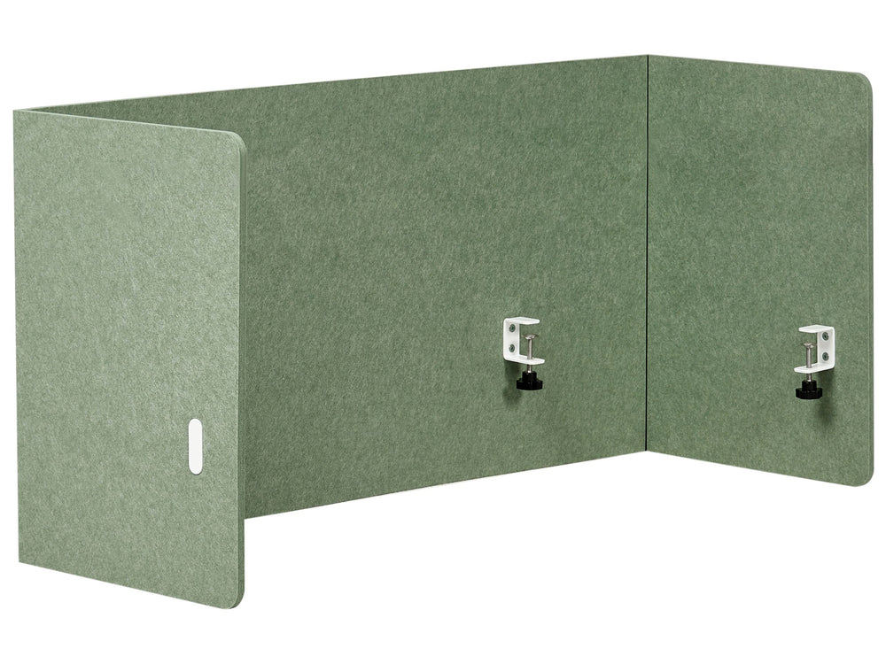 Full Desk Screen Green PET Board Fabric Cover 120 x 60 cm Acoustic Screen Modular Mounting Clamps Home Office Beliani