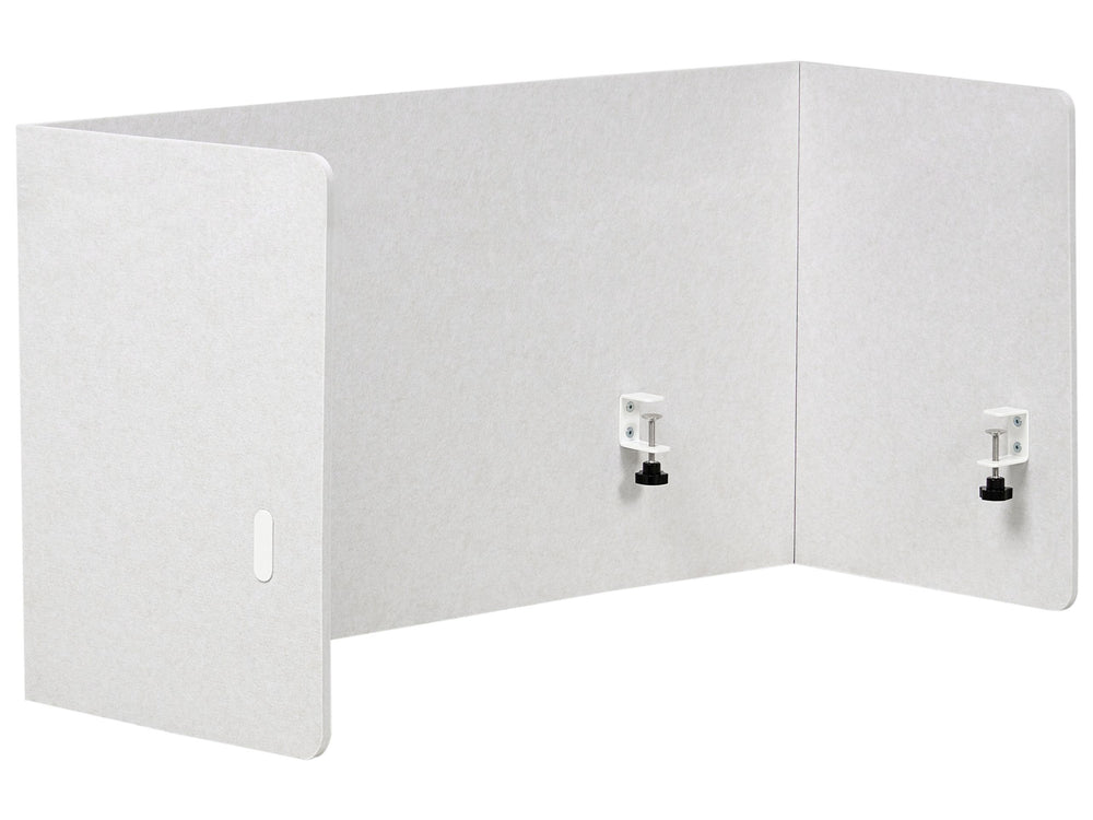 Full Desk Screen Off-White PET Board Fabric Cover 120 x 60 cm Acoustic Screen Modular Mounting Clamps Home Office Beliani