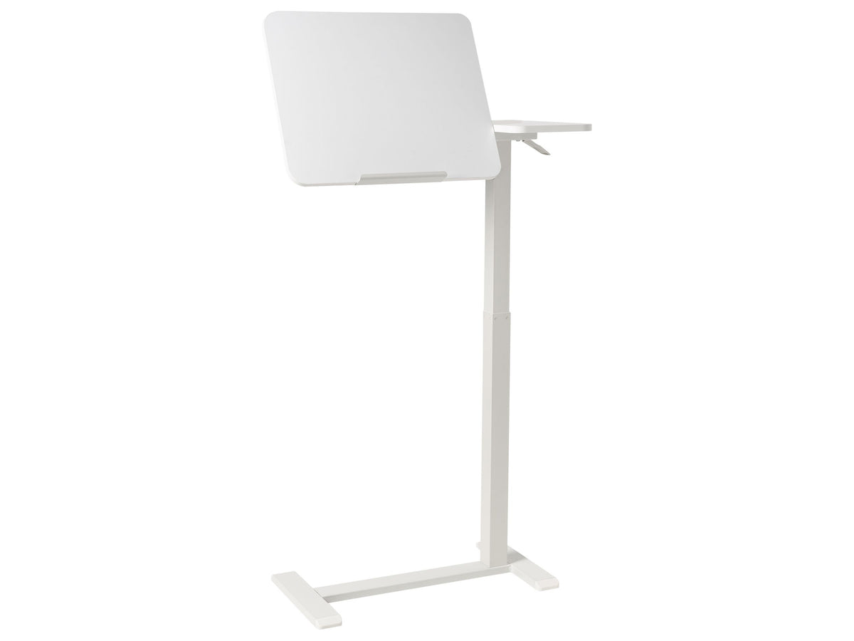 Manually Adjustable Laptop Desk White Steel Frame 70 x 40 cm Sit and Stand Modern Design Office Beliani