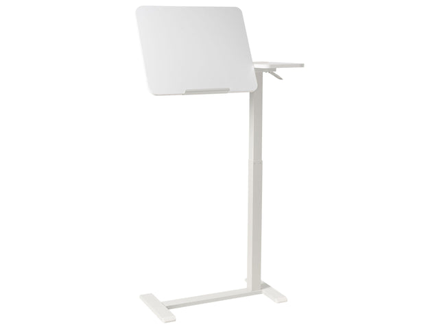 Manually Adjustable Laptop Desk White Steel Frame 70 x 40 cm Sit and Stand Modern Design Office Beliani