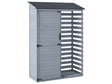 Outdoor Garden Storage Shed Grey Fir Wood Asphalt Roof with Shelves and Catch-Locked Doors Beliani
