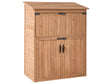Outdoor Garden Storage Shed Brown Fir Wood with Shelves and Catch-Locked Doors Beliani