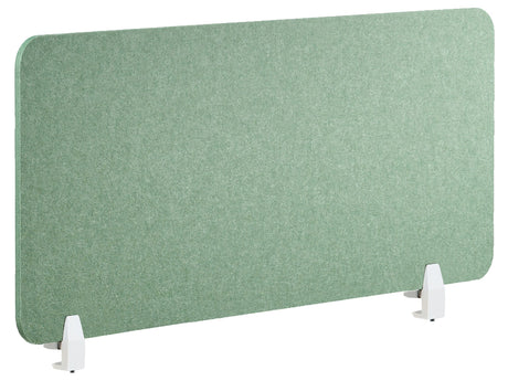 Desk Screen Green PET Board Fabric Cover 120 x 50 cm Acoustic Screen Modular Mounting Clamps Home Office Beliani