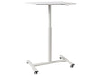 Manually Adjustable Mobile Laptop Desk White Steel Frame 65 x 48 cm Sit and Stand Modern Design Office Beliani
