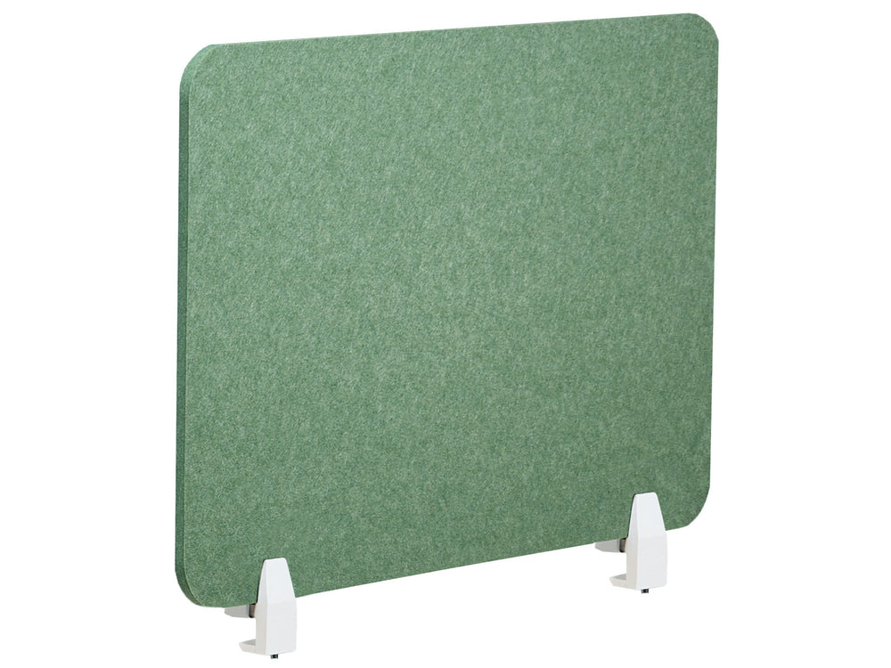 Desk Screen Green PET Board Fabric Cover 80 x 50 cm Acoustic Screen Modular Mounting Clamps Home Office Beliani